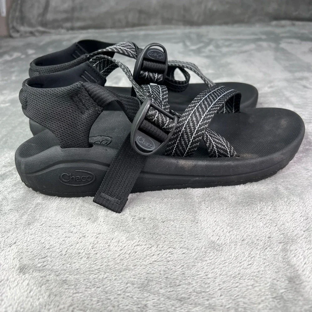 Chaco Cushz Sandals Men's‎ 10 Frond Black Extra Cushioned Casual Adjustable